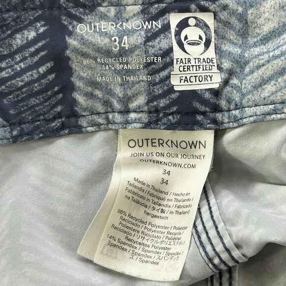 Outerknown Kelly Slater Surf Board Shorts Mens 34 Blue Chevron Athleisure Swim - Picture 11 of 12